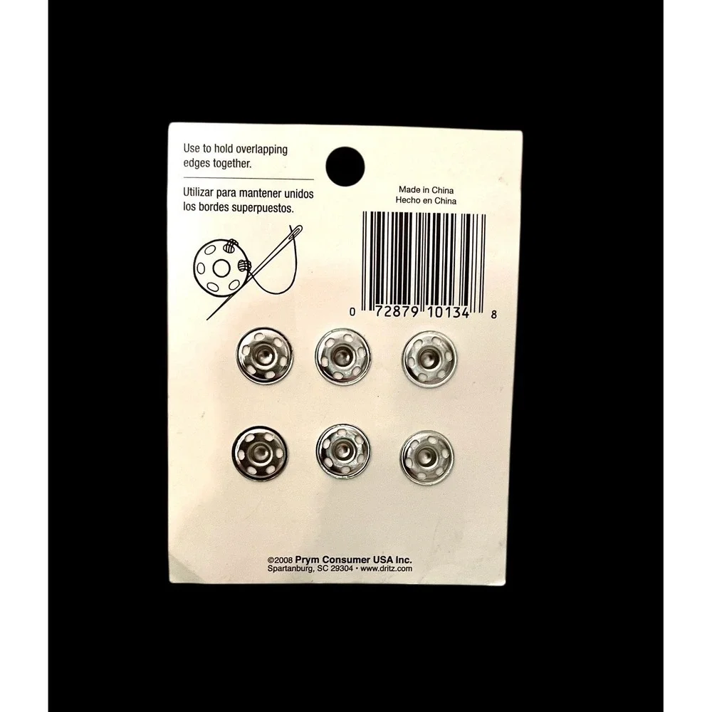 Dritz 80-2-65 Nickel Sew-On Snaps-Size 2 - 6/Pac